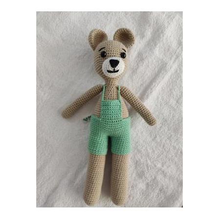 Amigurumi Oyuncak Tulumlu Ayıcık Elemeği (30 Cm)